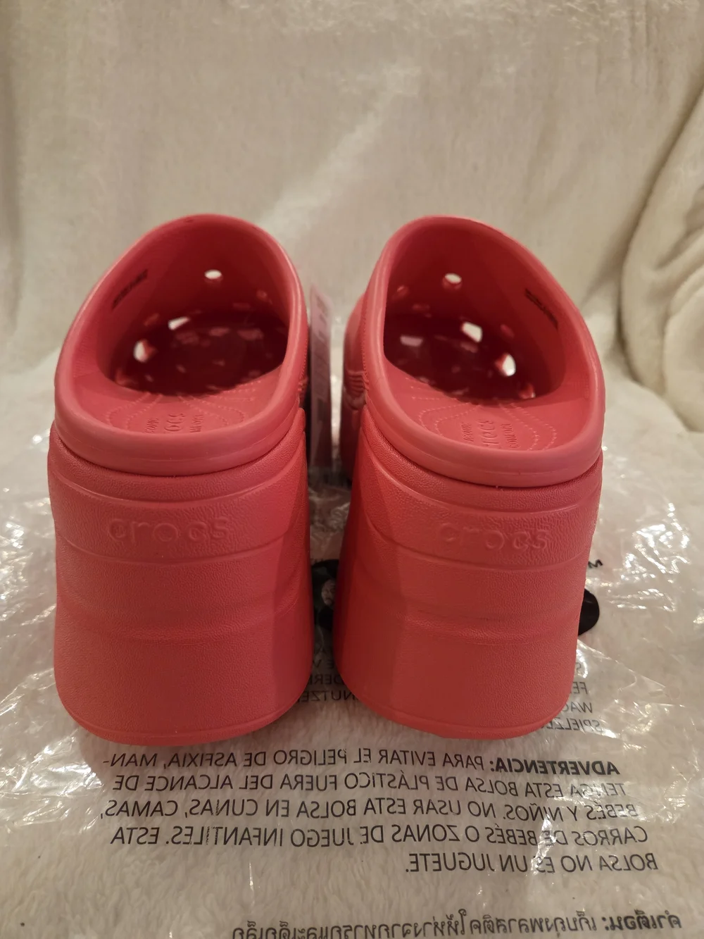 NEW Crocs Siren Platform Clog Coral Pink W7 NWT Chunky Heel